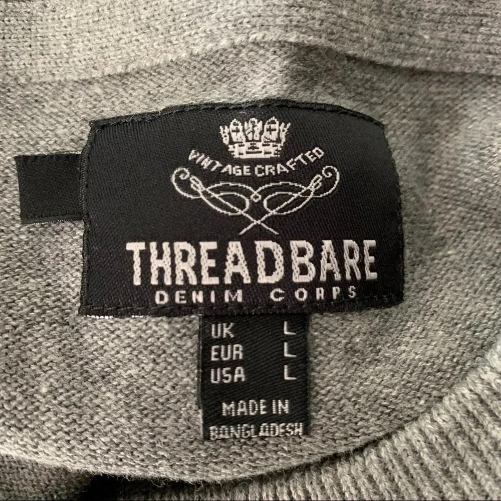 Threadbare Fair Isle Gray Crewneck Print Sweater - Picture 8 of 9
